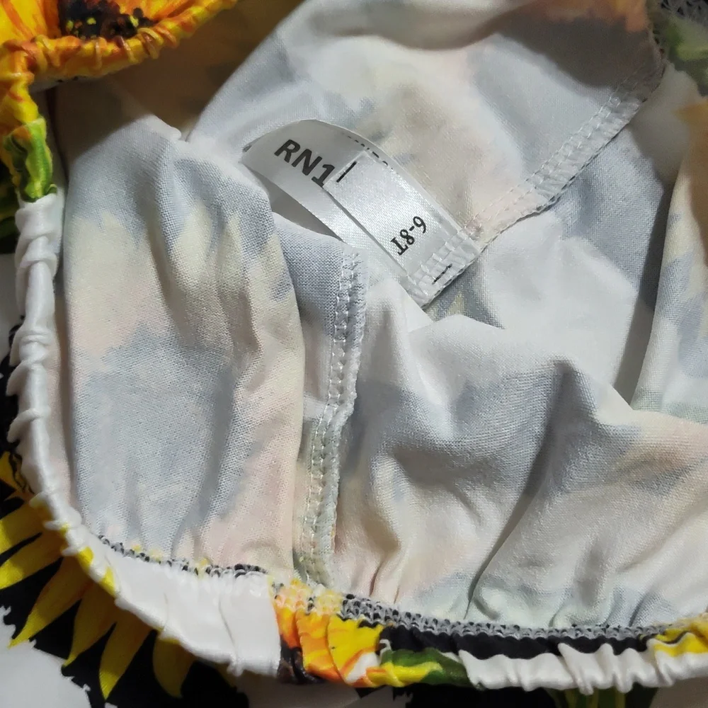 Sunflower Print Kids Bell Bottoms Size 6/8 - Picture 3 of 3